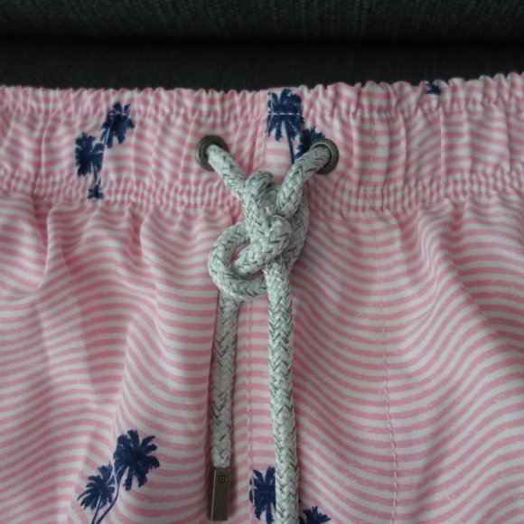 Vintage Summer Pink & White with Blue Palm Trees Size M Bathing Suit - Picture 3 of 15